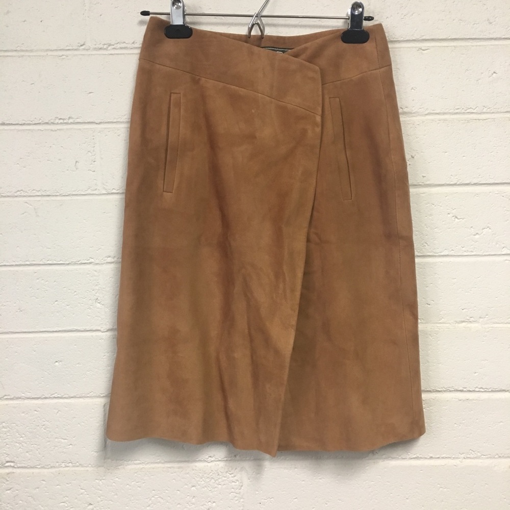 FERRAGAMO • Suede Wrap Skirt